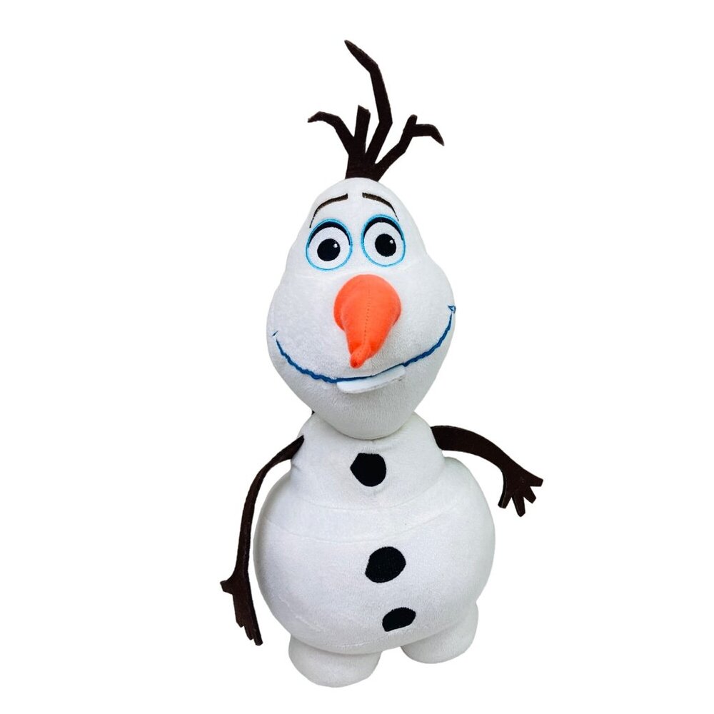 Disney Olaf Plush Toy White with Orange Nose and Black Accents
